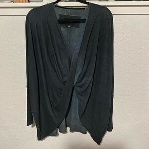 La Fee Verte Space-Dye Criss-Cross Front Long Sleeve Top Very OverSized XS